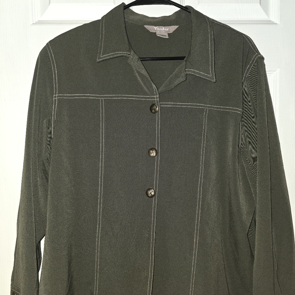 Green Button-Up Shirt